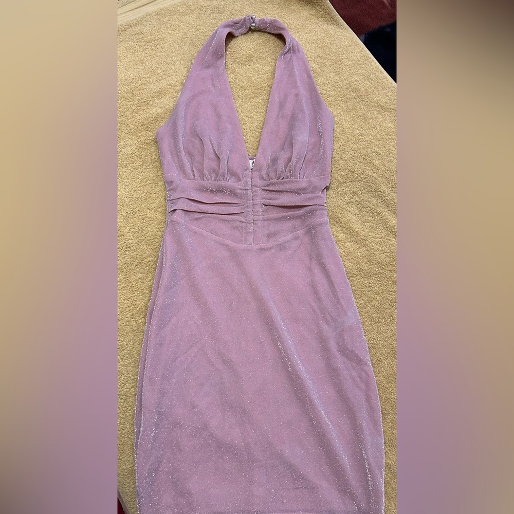 Halter sparkly pink dress